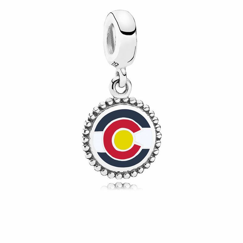 Pandora Colorado Flag Dangle Charm Ireland - Sterling Silver/Enamel/Red - 890531MDP